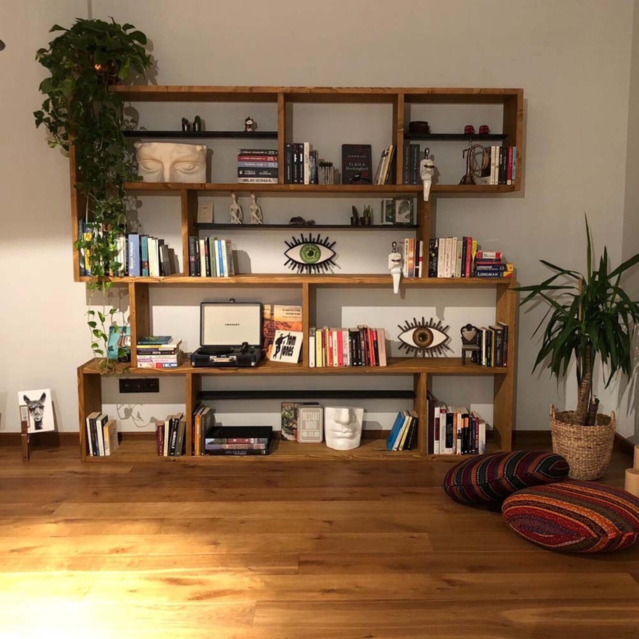 Corp biblioteca, Hanah Home, CPT6004-200, 200x200x30 cm, Lemn, Maro Dulapuri și Comode Living